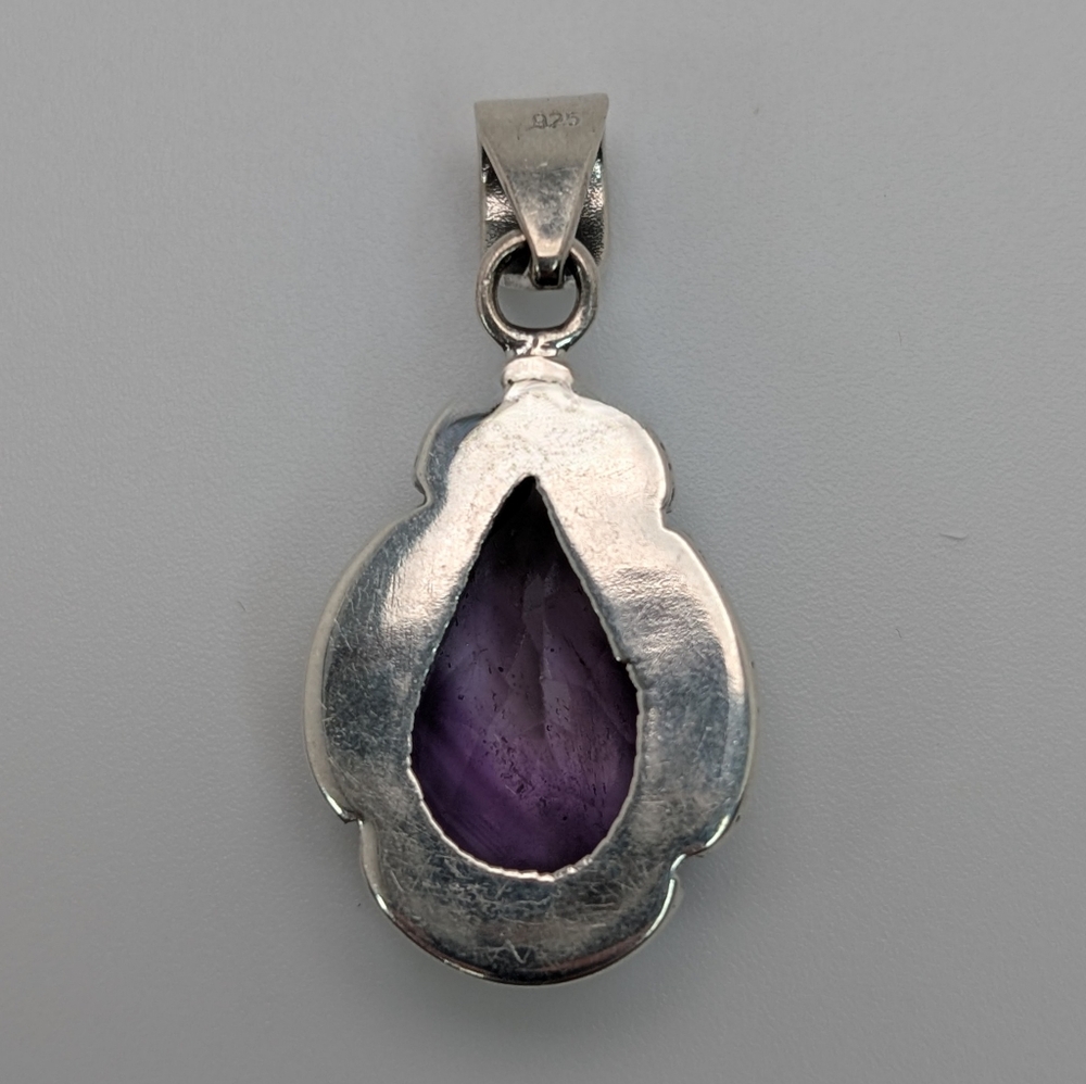High Quality Amethyst S925 Sterling Silver Gemstone Pendant - Picture 4 of 6